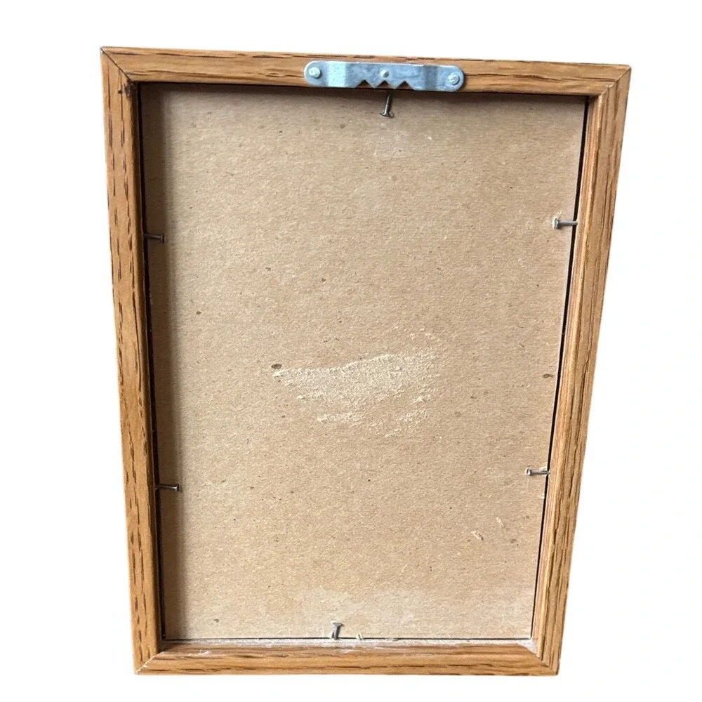 Vintage Joyce Hayashi Framed Teddy Bear Chasing Butterfly Print Framed Art‎ 7.5